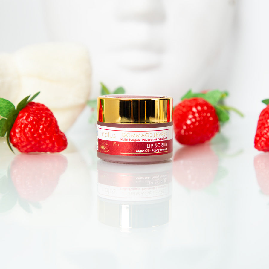 LIP SCRUB - 15ml Argan Oil, Sugar and Poppy Powder